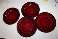 Ruby Red Anchor Hocking plates