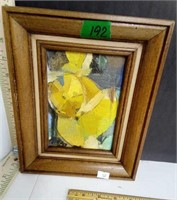 Framed Acrylic Painted Lady W/ Umbrella