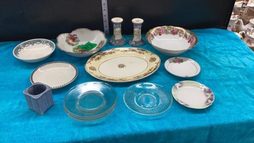 Clear Saucers (4), Assortment of Saucers, Bowls,