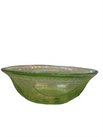 Vintage Uranium Vaseline Green Glass Dish 4.5"