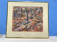 Framed Original Abstract Painting " Indian Summer