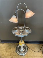 VINTAGE 1940'S ASHTRAY LAMP - WHITE SHADES