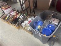 Kitchen utensils, mugs, plastic ware
