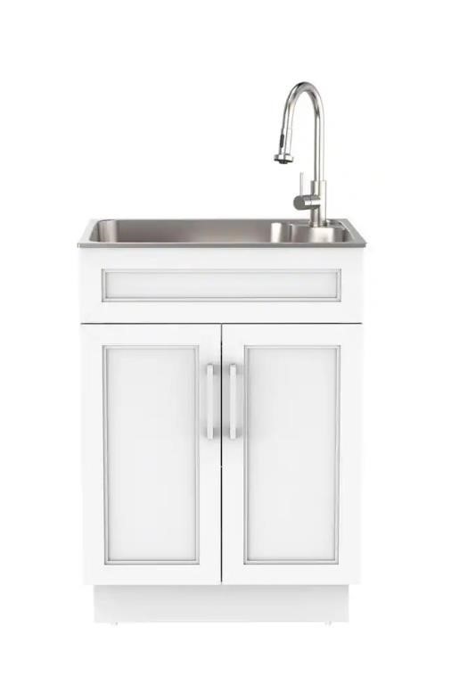 24 in. W Drop-In Stainless Steel Laundry Sink