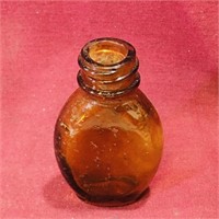Small Amber Glass Bottle (Vintage)