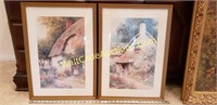 3 wall hangings in nice frames of girl in garden