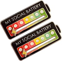 2 Pcs Interactive Mood Pins x6