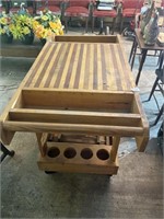 Wooden bar cart