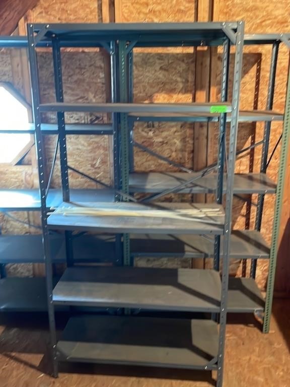 Metal shelving & crates. Loft