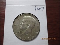 1967 40% Silver JFK Half Dollar= AU