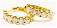 Arya 1/2" 14K Y Gold & Diamond Hoop Earrings 3.3g