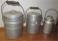 (2) Vintage lunch boxes with canteen.