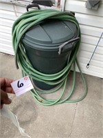Trash Can and Water Hose