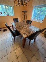 Marble top dining table and