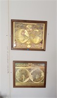 2 Blaeu Wall Map Picture Frames