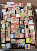 FLAT OF ASSORTED TUBES W/BOXES & ADVERTISING BOXES