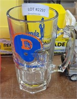LARGE CLEAR GLASS BRONCO'S STEIN