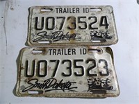Lot of 2 South Dakota Trailer Plates