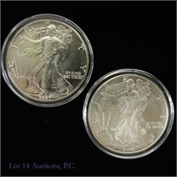 1987 & 1999 American Silver Eagle $1 (2)