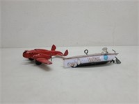 Hearst Popeye Wind Up Tin Toy & Airplane