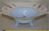 Indiana Glass Moderne Blue & Rose Painted Bowl