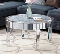 $520 Mirror Glass Round Coffee Table