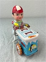 Vintage Tin Ice Cream Boy Wind Up Collectible