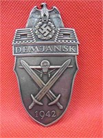 WWII German Demjansk 1942 Capain Shield Badge REPO