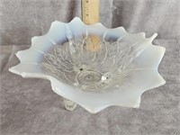 8" OPALESCENT FOOTED CANDY DISH