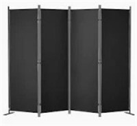 Folding Fabric And Pole Room Divider - Black