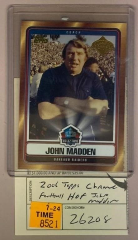 2006 TOPPS CHROME JOHN MADDEN HOF CARD