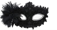 1CT Black Masquerade Party Mask, Adult