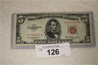 1953 RED SEAL $5 BILL