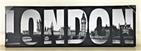 London Print on Canvas Cityscape in Lettering