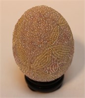 Beaded Decorative Egg on Stand