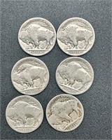 Buffalo Nickels (6 qty) Weak Dates