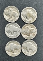 Buffalo Nickels (qty. 6) Weak Dates