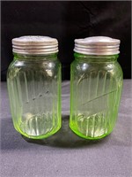 Uranium Glass Spice Jars