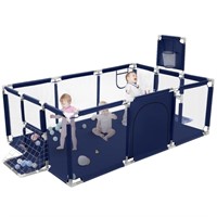 N3018  HDJ Baby Playpen 71" Blue, Basketball, Mesh