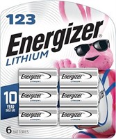 Energizer 123 Batteries, Lithium CR123A Battery, 6