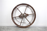 Old Unique 50A Cast Iron Garden Tractor Wheel