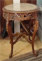Ornate Wood Parlor Table, 20" x 26"