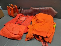 Scabbard, Stirrups, Orange Safety Gear