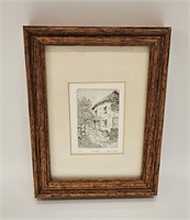 ETCHING BY WENDY S. RAPLEY BRITISH 20TH CENTURY