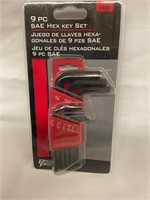 9pc SAE Hex Key Set