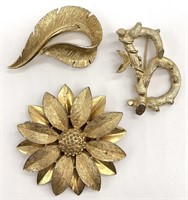 3 Sarah Coventry Jewelry Brooches