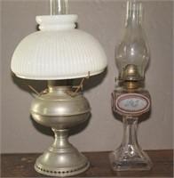 nickel over brass oil light, electrified with