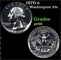 Proof 1970-s Washington Quarter 25c Grades GEM++ P