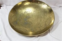A Vintage Chinese Dragon Brass Plate/Bowl