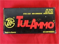 Ammo: .45 Auto Tulammo 230 Gr. FMJ Steel Case